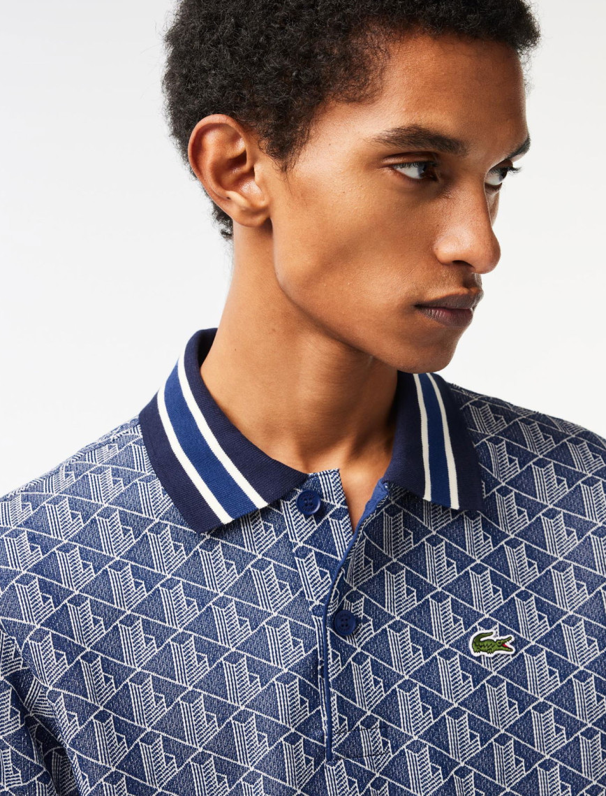 Lacoste Erkek Classic Fit Monogram Lacivert Polo Lacoste Erkek Classic Fit Monogram Lacivert Polo
