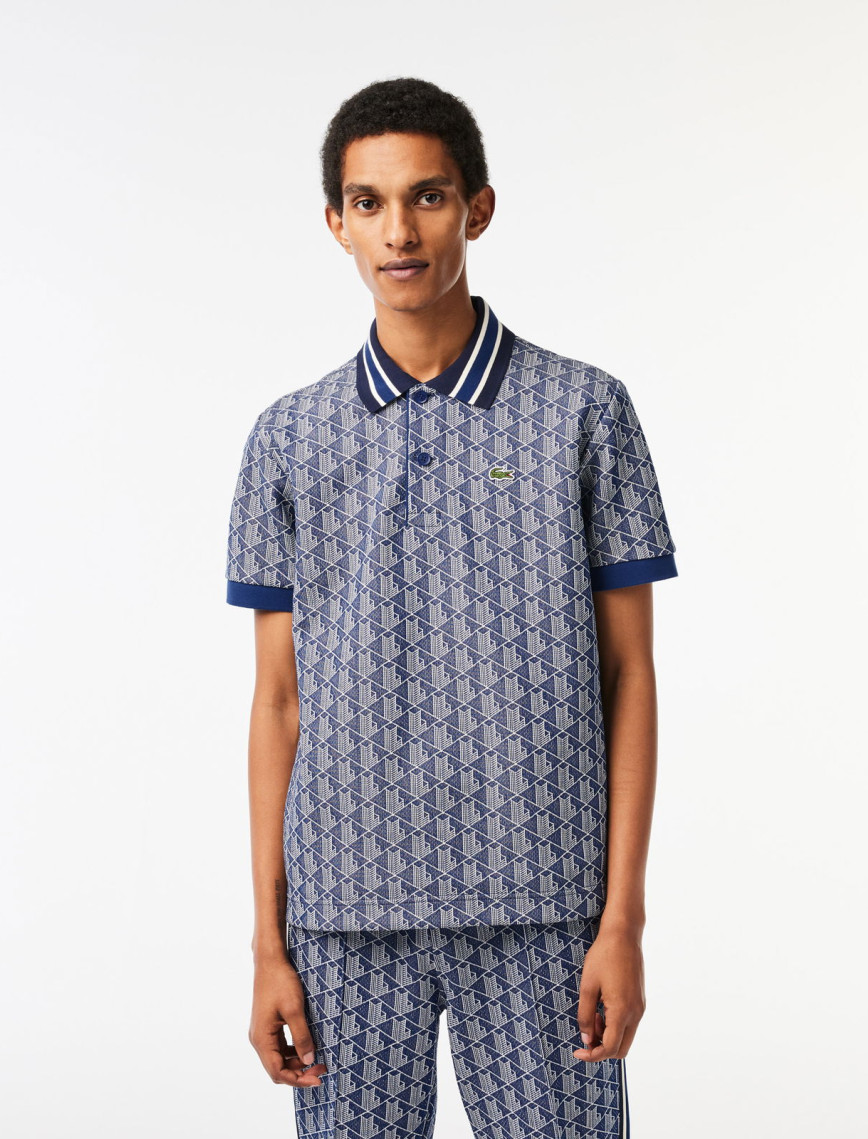 Lacoste Erkek Classic Fit Monogram Lacivert Polo Lacoste Erkek Classic Fit Monogram Lacivert Polo