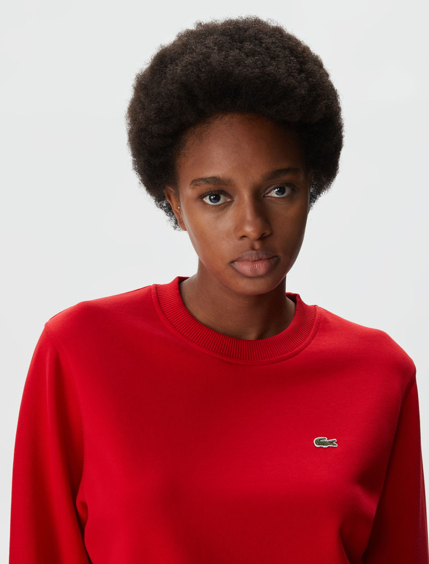 Lacoste Kadın Regular Fit Bisiklet Yaka Kırmızı Sweatshirt