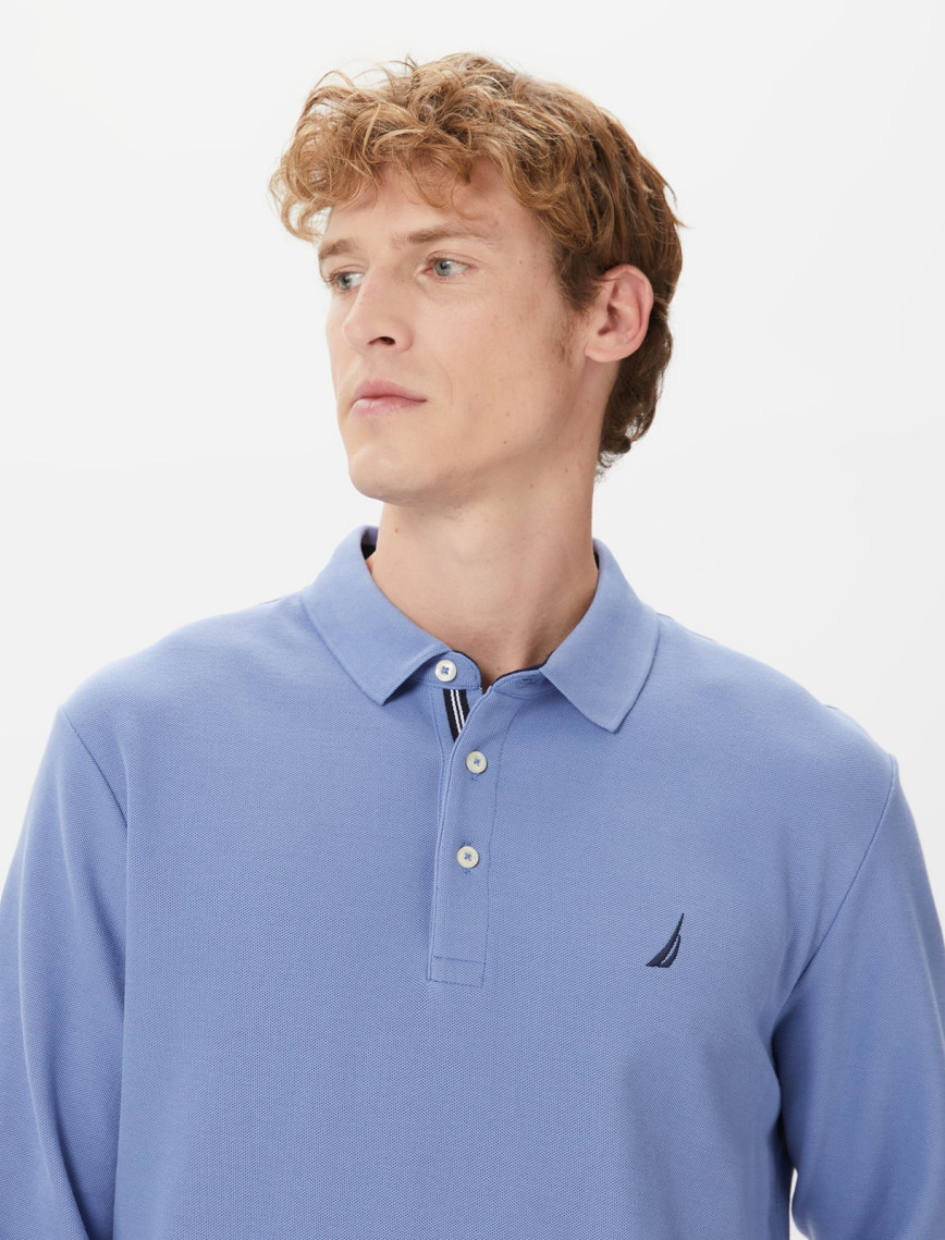 Nautica Erkek Mavi Classic Fit Uzun Kollu Polo Nautica Erkek Mavi Classic Fit Uzun Kollu Polo