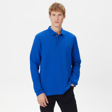 Nautica Erkek Mavi Classic Fit Uzun Kollu Polo Nautica Erkek Mavi Classic Fit Uzun Kollu Polo