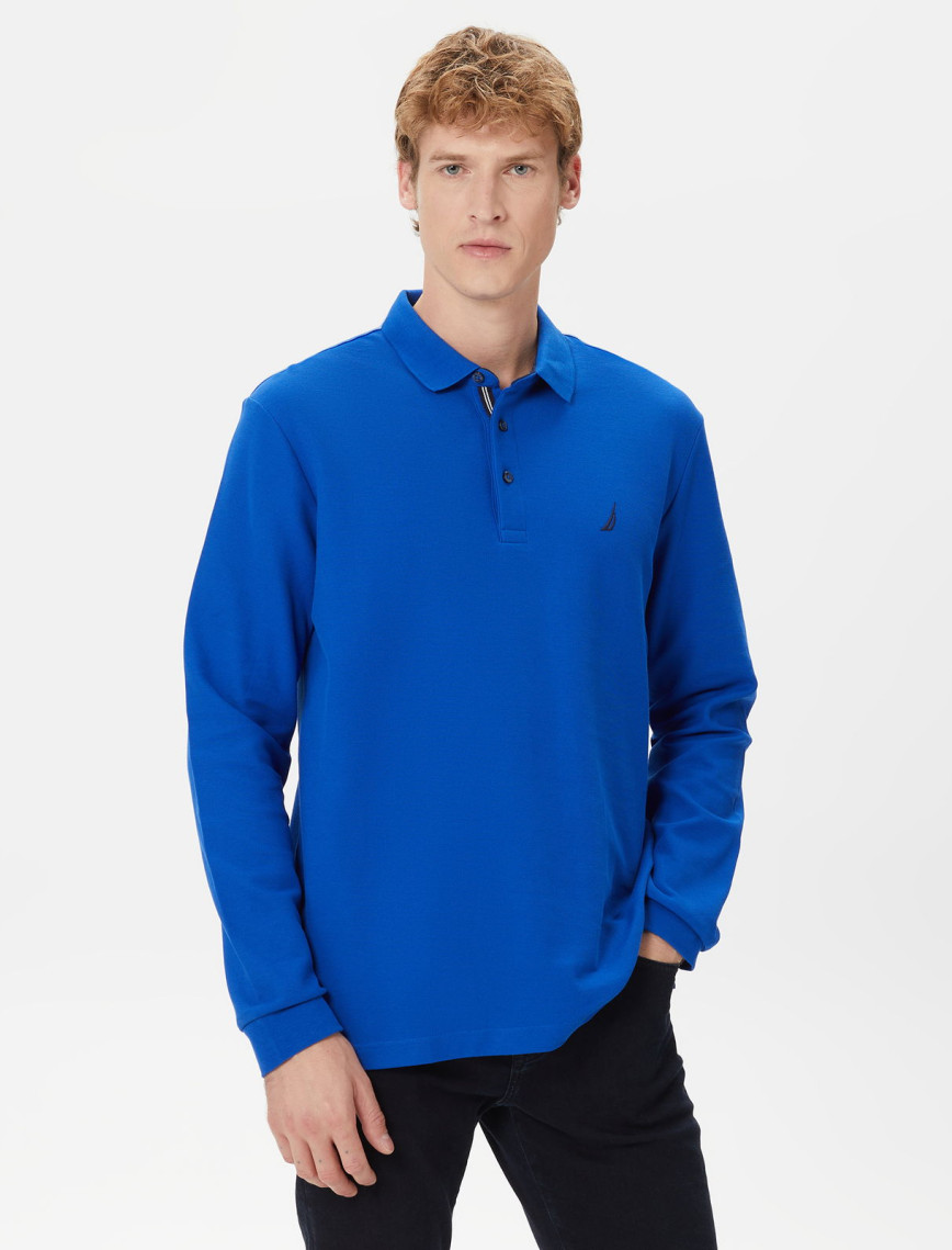 Nautica Erkek Mavi Classic Fit Uzun Kollu Polo Nautica Erkek Mavi Classic Fit Uzun Kollu Polo