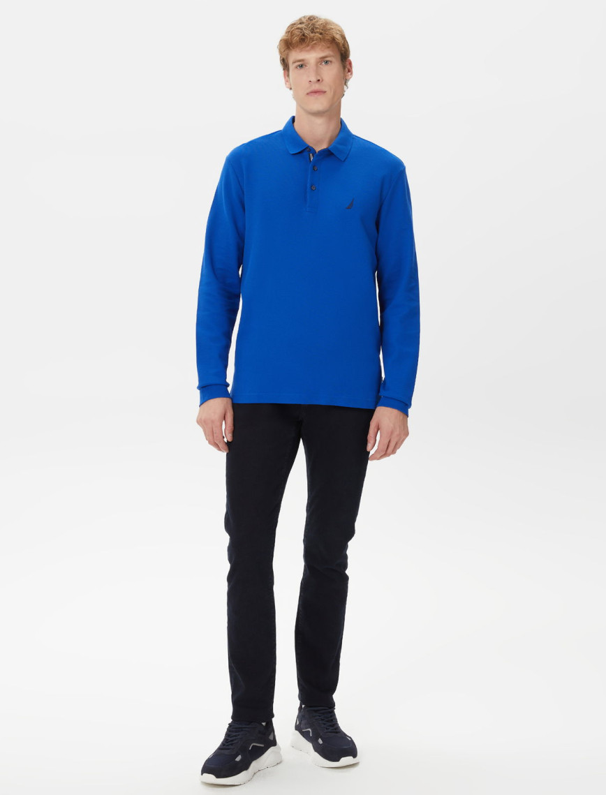 Nautica Erkek Mavi Classic Fit Uzun Kollu Polo Nautica Erkek Mavi Classic Fit Uzun Kollu Polo