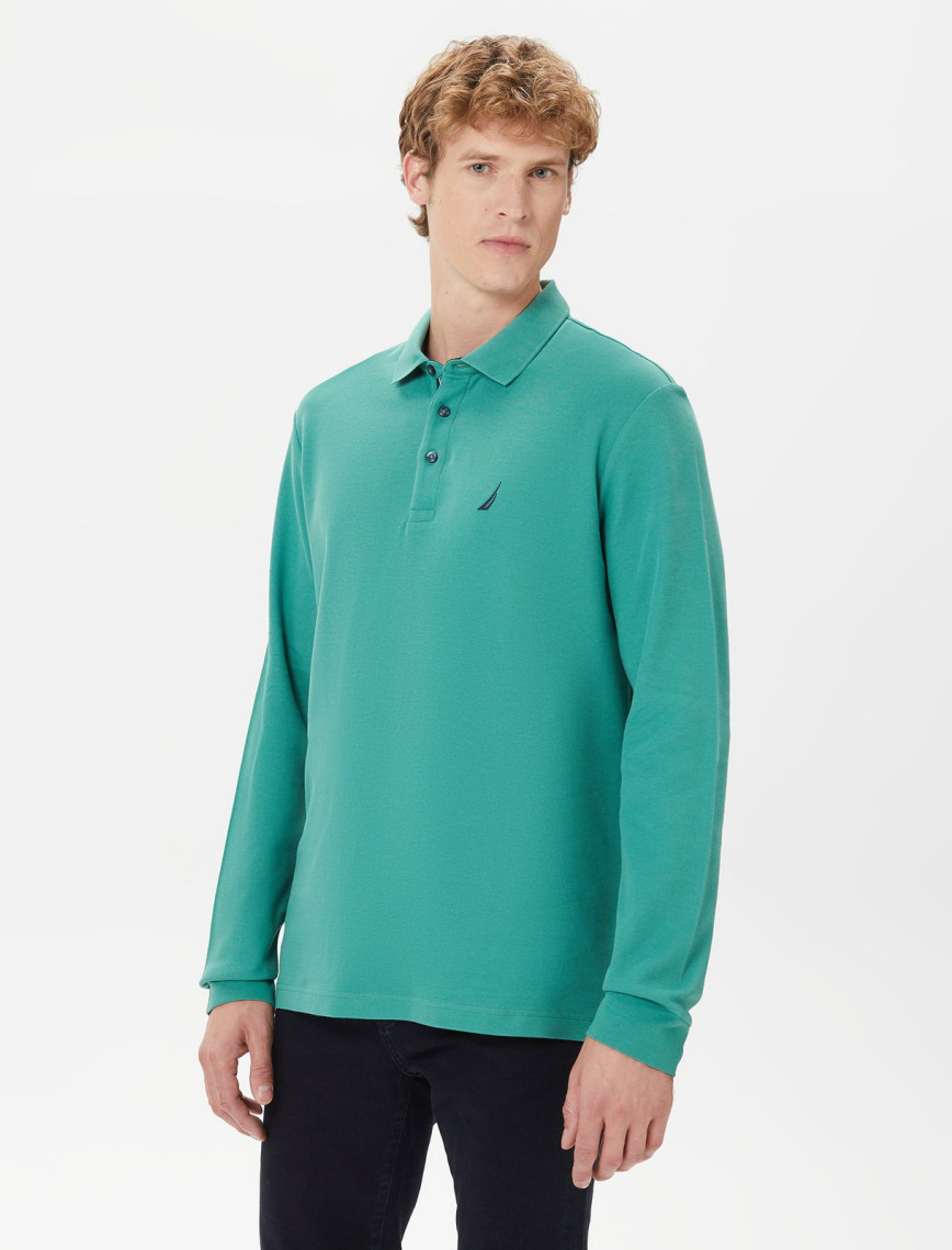 Nautica Erkek Yeşil Classic Fit Uzun Kollu Polo Nautica Erkek Yeşil Classic Fit Uzun Kollu Polo