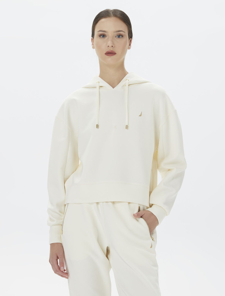 Nautica Kadın Beyaz Relaxed Fit Kapüşonlu Sweatshirt Nautica Kadın Beyaz Relaxed Fit Kapüşonlu Sweatshirt