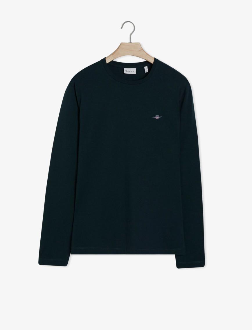 GANT Erkek Beyaz Regular Fit Bisiklet Yaka Uzun Kollu T-Shirt GANT Erkek Beyaz Regular Fit Bisiklet Yaka Uzun Kollu T-Shirt