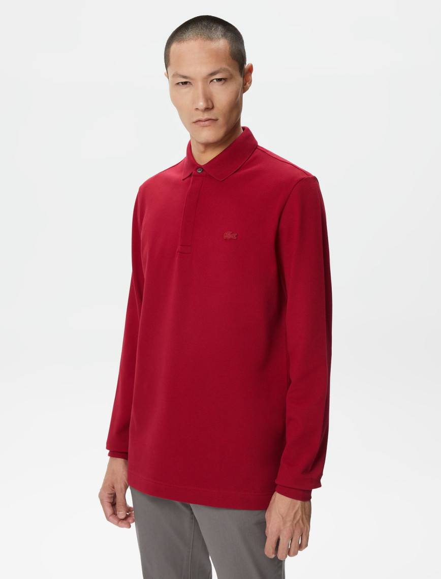 Lacoste Paris Erkek Regular Fit Uzun Kollu Bordo Polo Lacoste Paris Erkek Regular Fit Uzun Kollu Bordo Polo