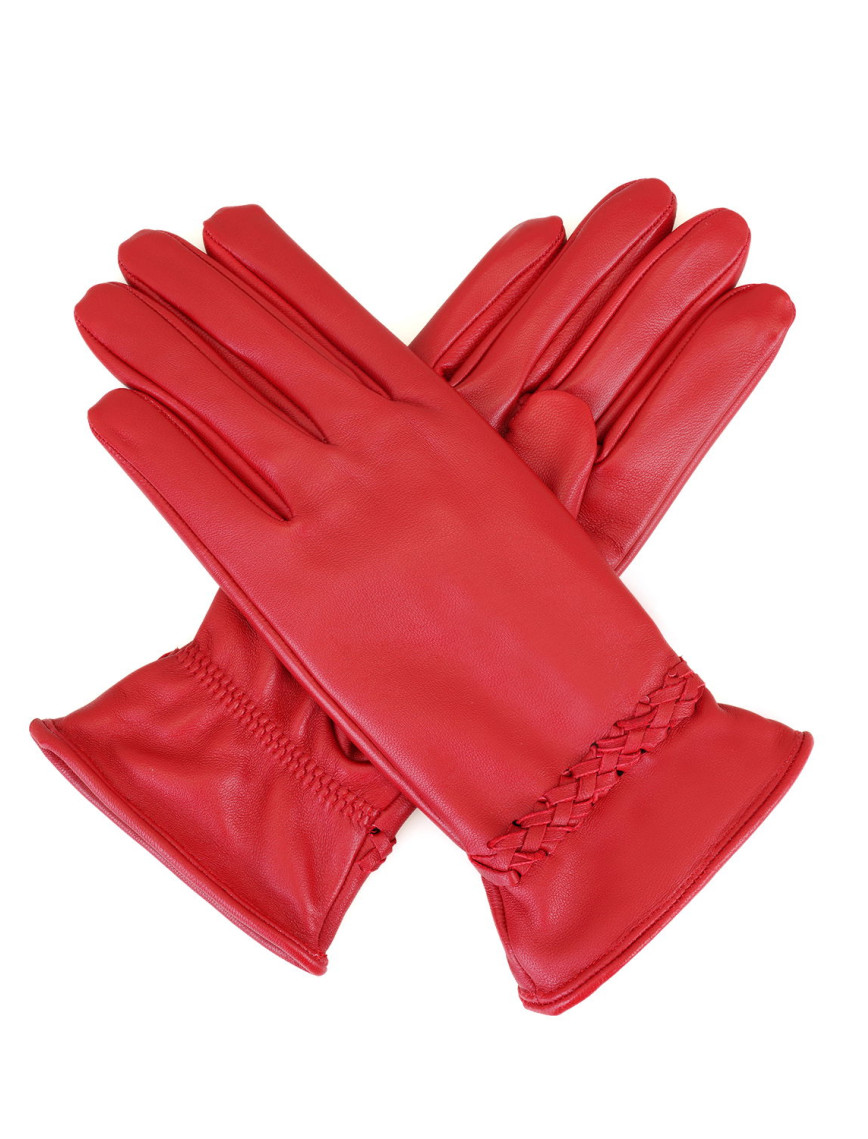 Siyah Kadın Örgülü Deri Eldiven Siyah Kadın Örgülü Deri Eldiven