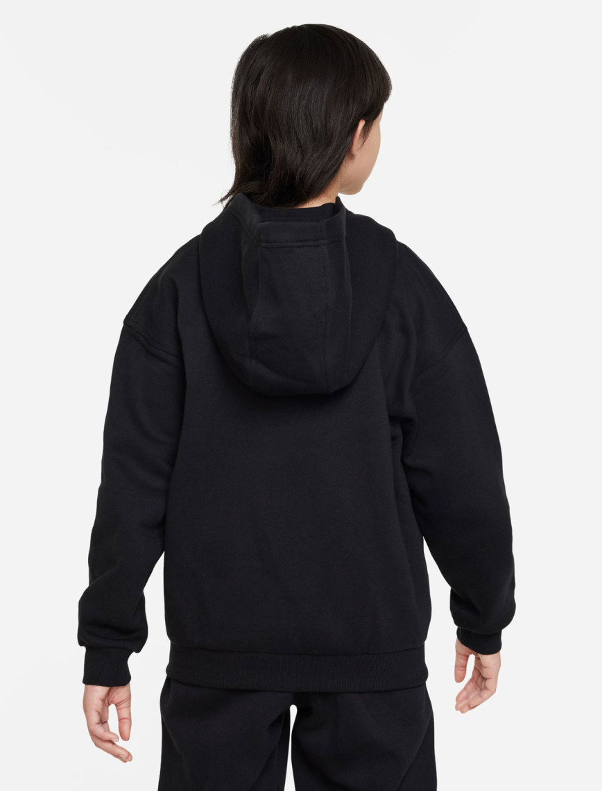 Nike Sportswear Club Fleece Oversize Full Zip Çocuk Siyah Sweatshirt Nike Sportswear Club Fleece Oversize Full Zip Çocuk Siyah Sweatshirt