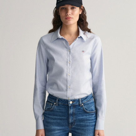 GANT Kadın Mavi Slim Fit Klasik Yaka Oxford Gömlek GANT Kadın Mavi Slim Fit Klasik Yaka Oxford Gömlek