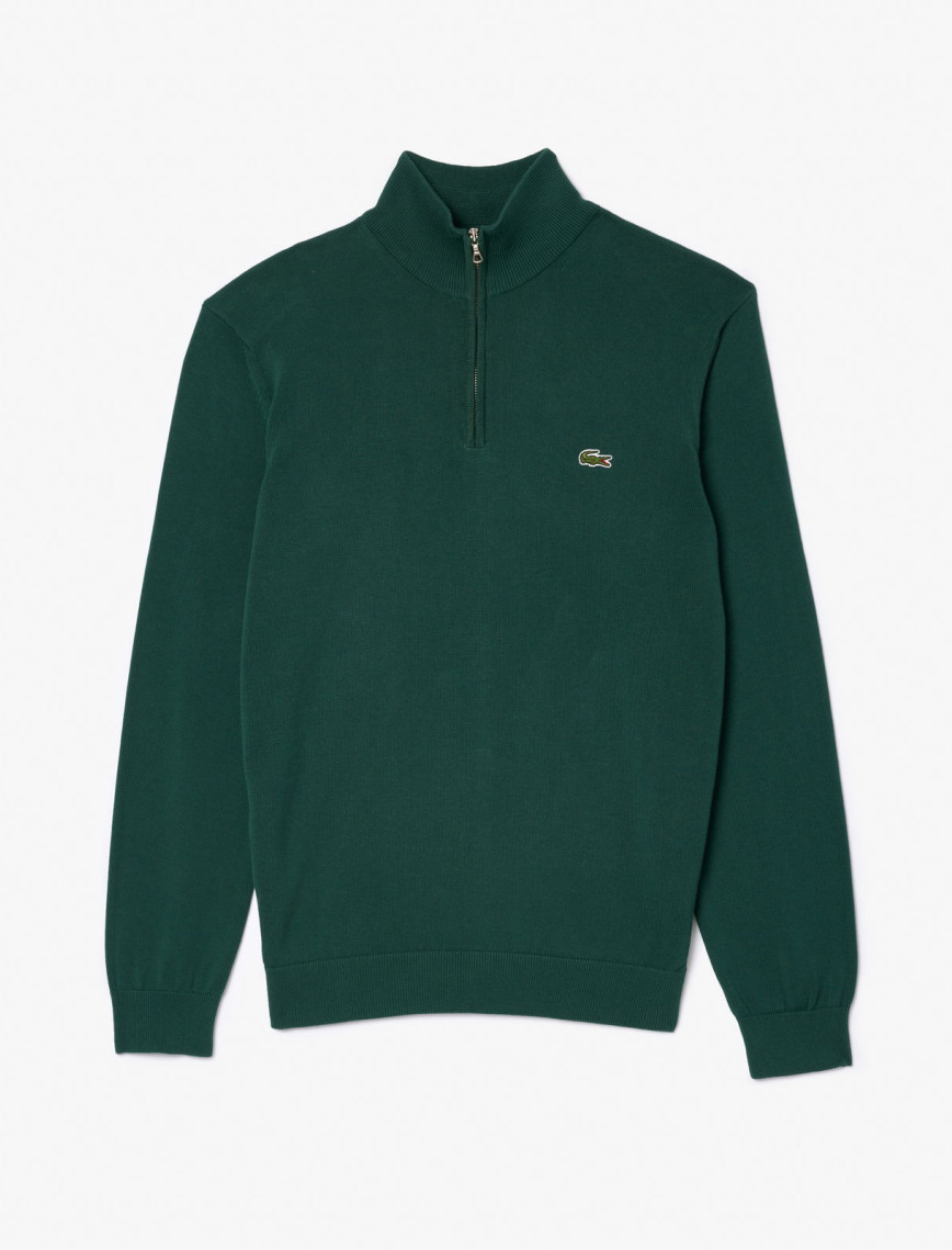 Lacoste Erkek Regular Fit Yarım Fermuarlı Koyu Yeşil Kazak Lacoste Erkek Regular Fit Yarım Fermuarlı Koyu Yeşil Kazak