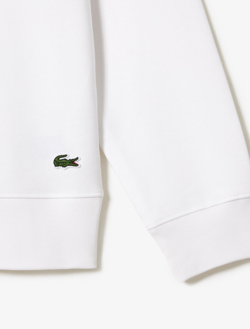 Lacoste Erkek Classic Fit Bisiklet Yaka Baskılı Beyaz Sweatshirt Lacoste Erkek Classic Fit Bisiklet Yaka Baskılı Beyaz Sweatshirt