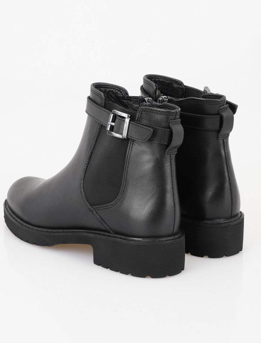 Paloma Siyah Kadın Ayarlanabilir Tokalı Lastikli Deri Bot Paloma Siyah Kadın Ayarlanabilir Tokalı Lastikli Deri Bot