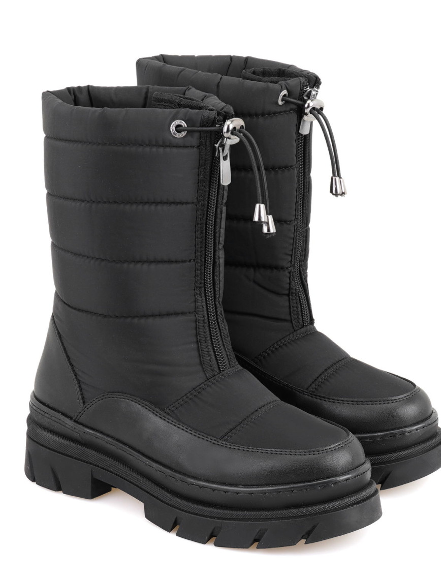 Dolf Siyah Kadın Fermuarlı Puffer Çizme Dolf Siyah Kadın Fermuarlı Puffer Çizme