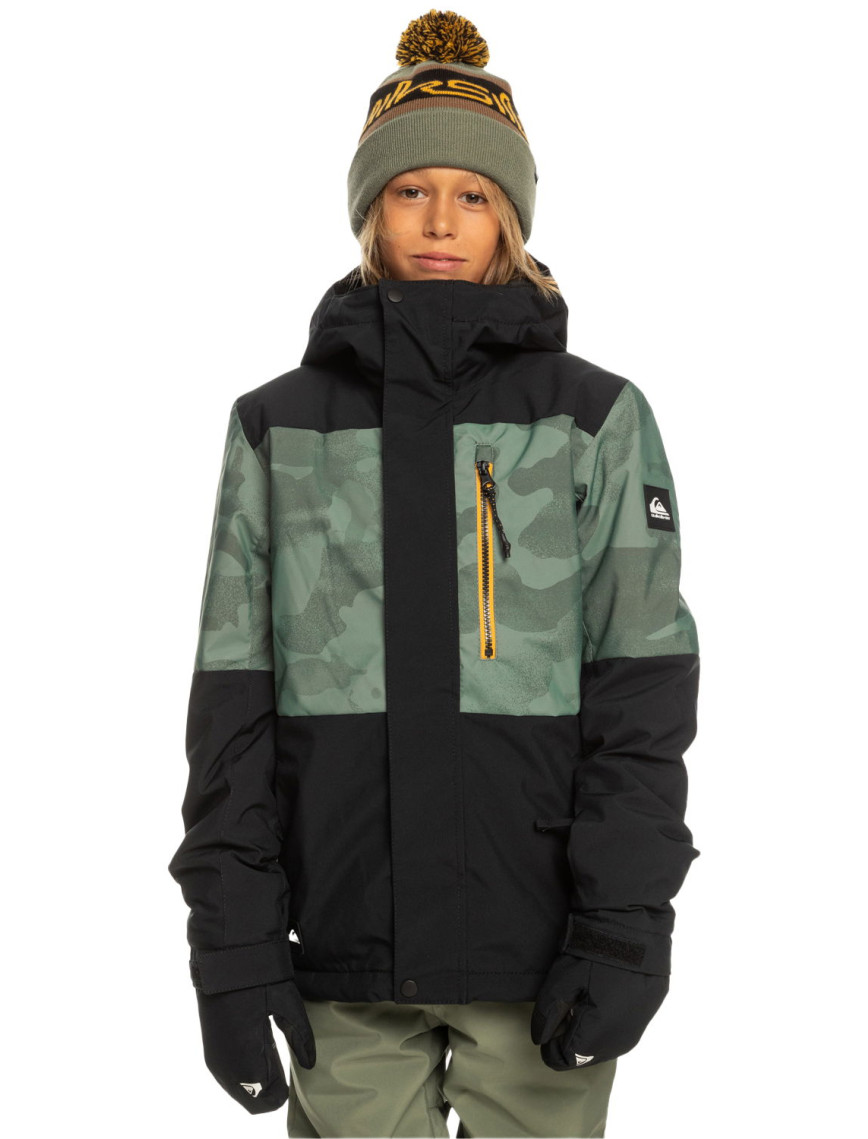 Quiksilver Mission Printed Block Youth Erkek Çocuk Yeşil Snowboard Ceketi Quiksilver Mission Printed Block Youth Erkek Çocuk Yeşil Snowboard Ceketi