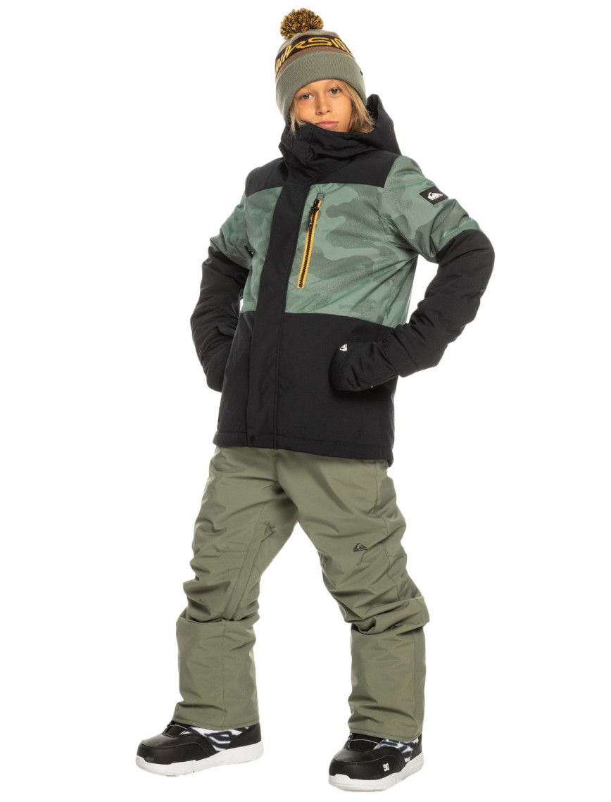 Quiksilver Mission Printed Block Youth Erkek Çocuk Yeşil Snowboard Ceketi Quiksilver Mission Printed Block Youth Erkek Çocuk Yeşil Snowboard Ceketi