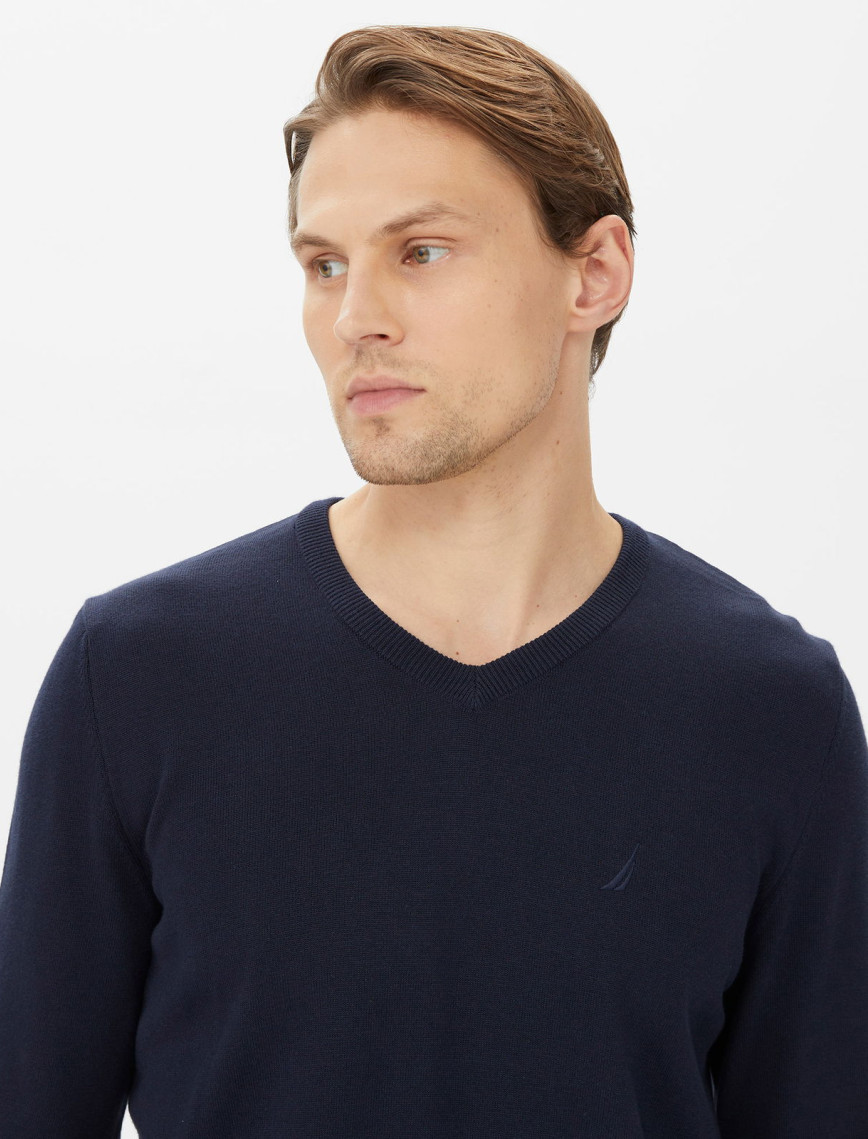 Nautica Erkek Lacivert Standart Fit V Yaka Triko Nautica Erkek Lacivert Standart Fit V Yaka Triko