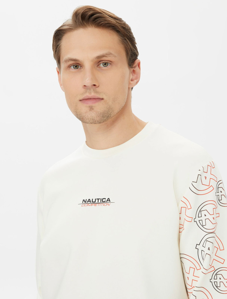 Nautica Erkek Beyaz Standart Fit Sweatshirt Nautica Erkek Beyaz Standart Fit Sweatshirt