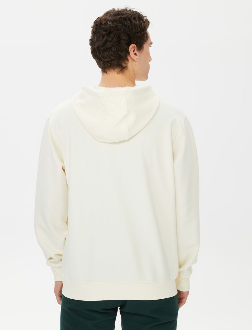 Nautica Erkek Beyaz Standart Fit Kapüşonlu Sweatshirt