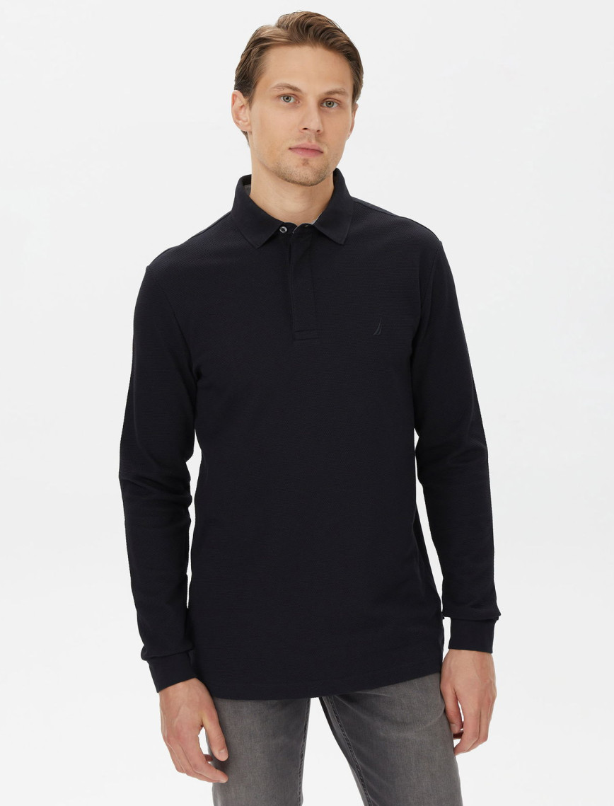 Nautica Erkek Mavi Slim Fit Uzun Kollu Polo Nautica Erkek Mavi Slim Fit Uzun Kollu Polo