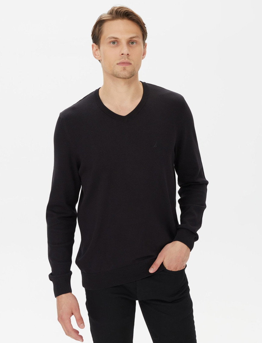 Nautica Erkek Lacivert Standart Fit V Yaka Triko Nautica Erkek Lacivert Standart Fit V Yaka Triko