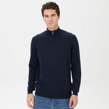 Nautica Erkek Lacivert Standart Fit Dik Yakalı Triko Nautica Erkek Lacivert Standart Fit Dik Yakalı Triko