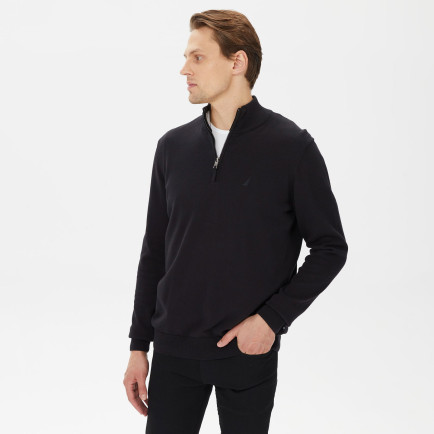 Nautica Erkek Siyah Standart Fit Dik Yakalı Triko Nautica Erkek Siyah Standart Fit Dik Yakalı Triko