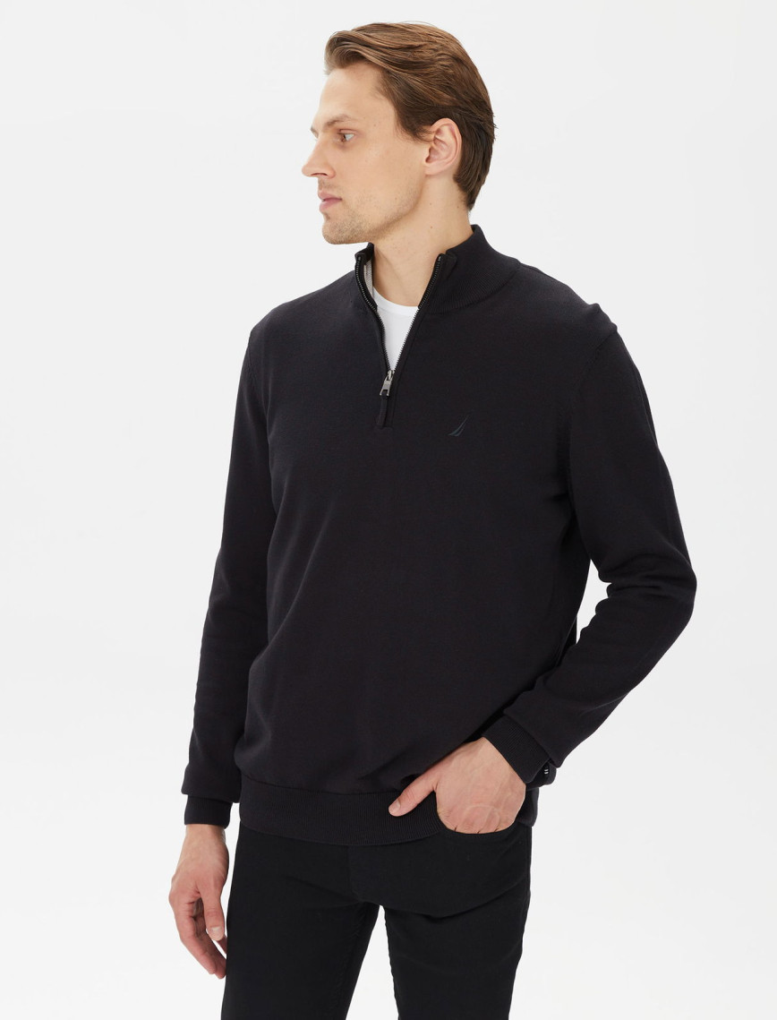 Nautica Erkek Turuncu Standart Fit Dik Yakalı Triko Nautica Erkek Turuncu Standart Fit Dik Yakalı Triko