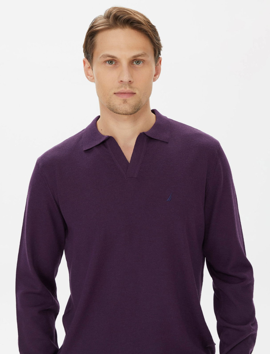 Nautica Erkek Mor Standart Fit Polo Yaka Kazak Nautica Erkek Mor Standart Fit Polo Yaka Kazak