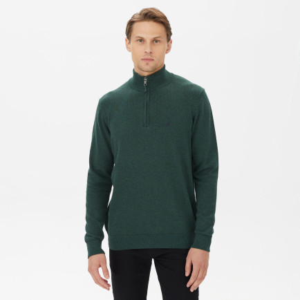 Nautica Erkek Yeşil Standart Fit Dik Yakalı Triko Nautica Erkek Yeşil Standart Fit Dik Yakalı Triko