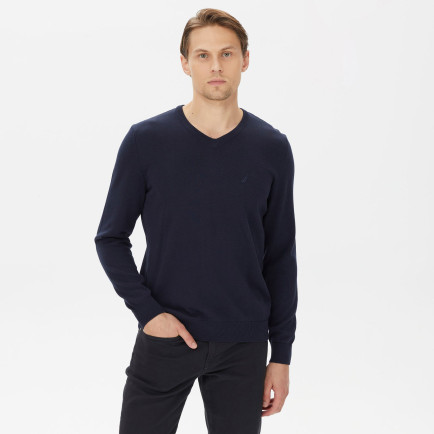 Nautica Erkek Lacivert Standart Fit V Yaka Triko Nautica Erkek Lacivert Standart Fit V Yaka Triko
