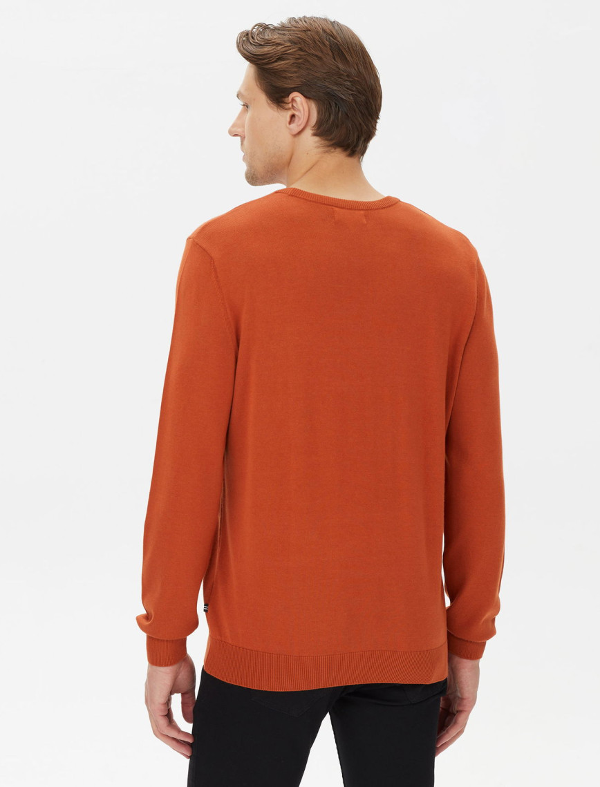 Nautica Erkek Turuncu Standart Fit Triko Nautica Erkek Turuncu Standart Fit Triko