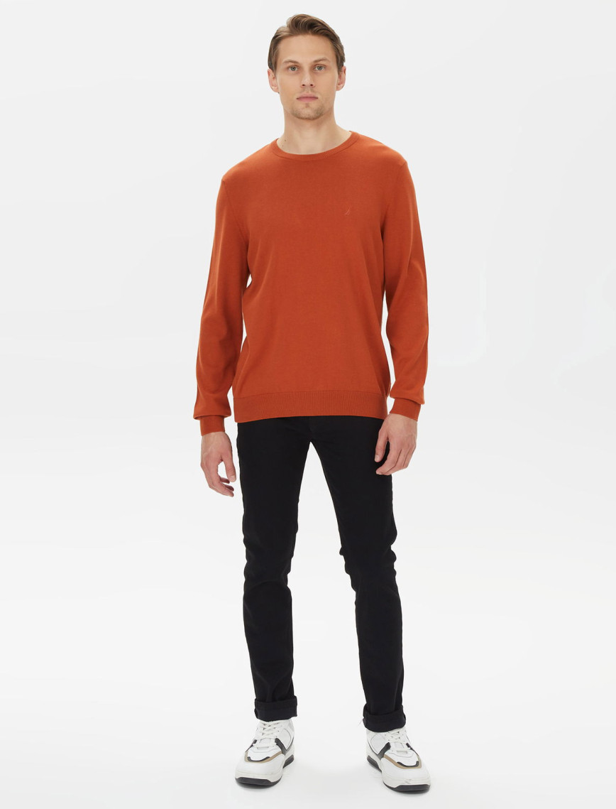 Nautica Erkek Turuncu Standart Fit Triko Nautica Erkek Turuncu Standart Fit Triko