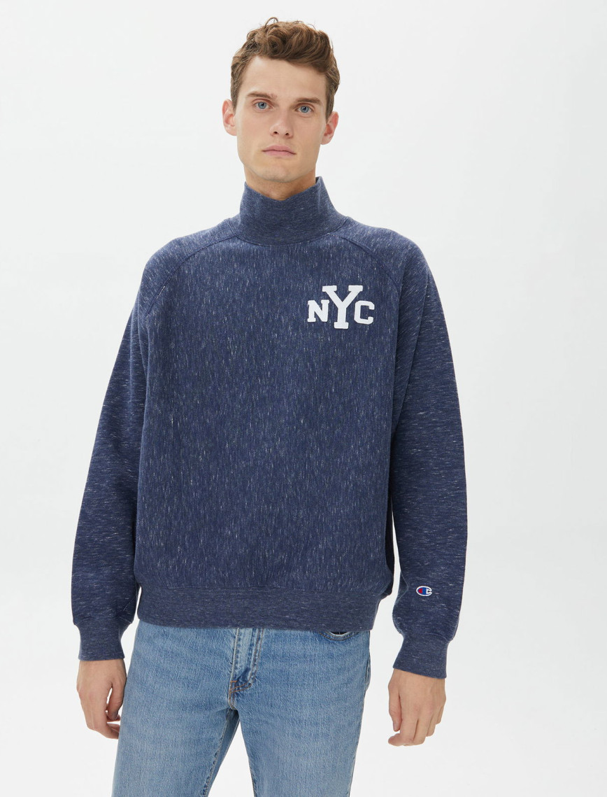 Champion High Neck Erkek Lacivert Sweatshirt Champion High Neck Erkek Lacivert Sweatshirt