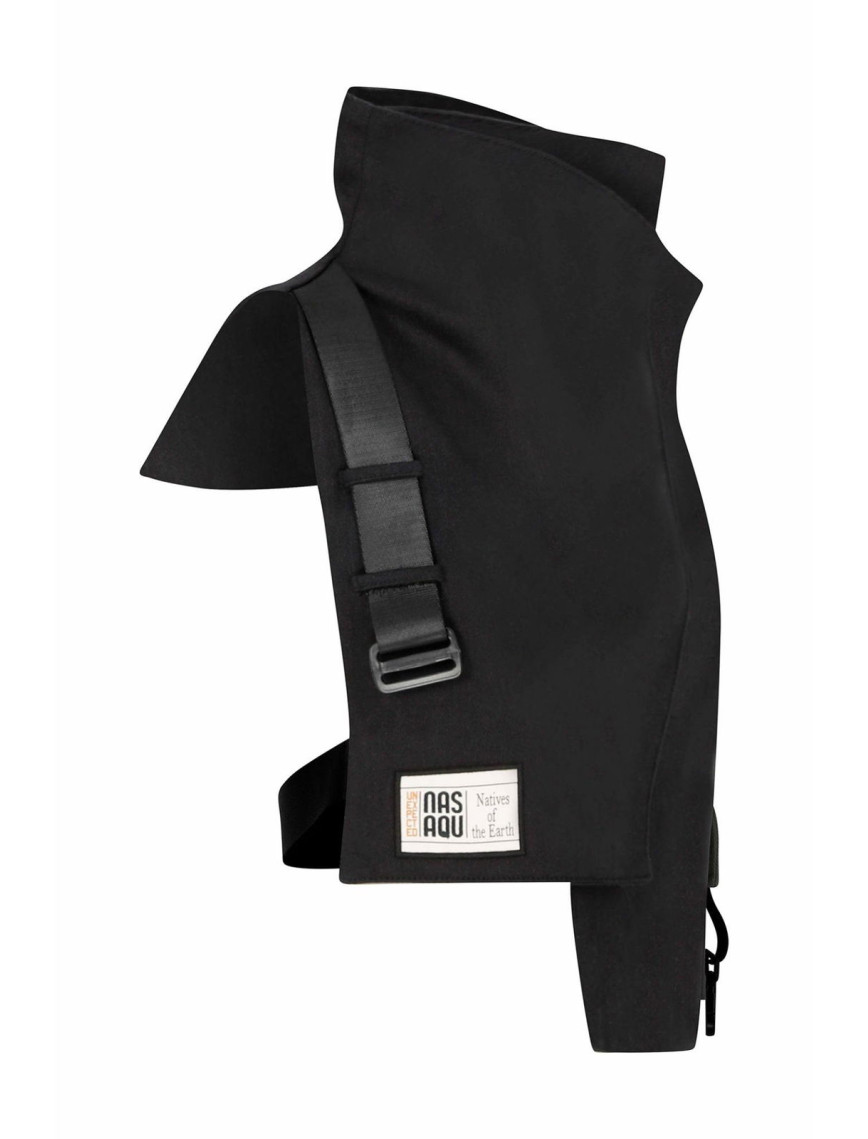 Nasaqu Unisex Ush Yüksek Yaka Siyah Yelek