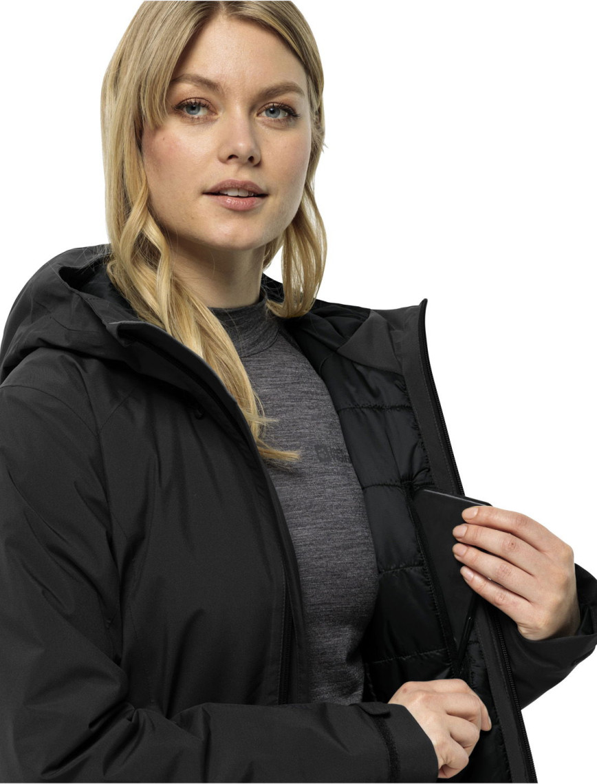 Jack Wolfskin Heidelstein Ins Kadın Siyah Outdoor Ceketi