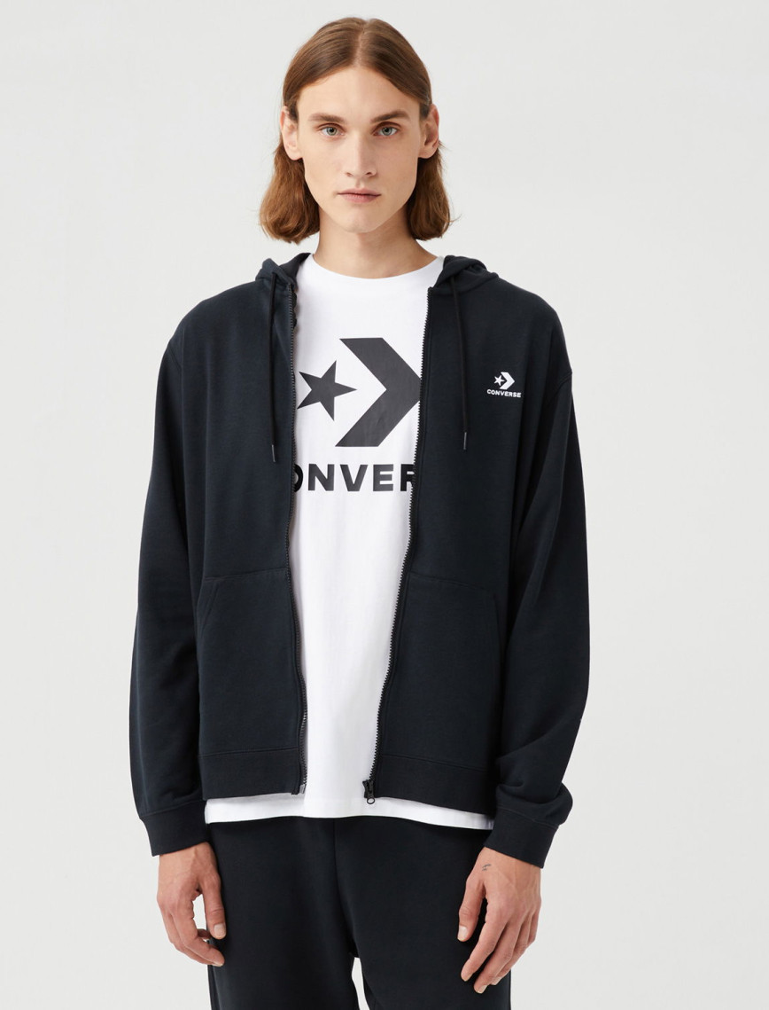 Converse Unisex Gri Fermuarlı Hoodie Converse Unisex Gri Fermuarlı Hoodie