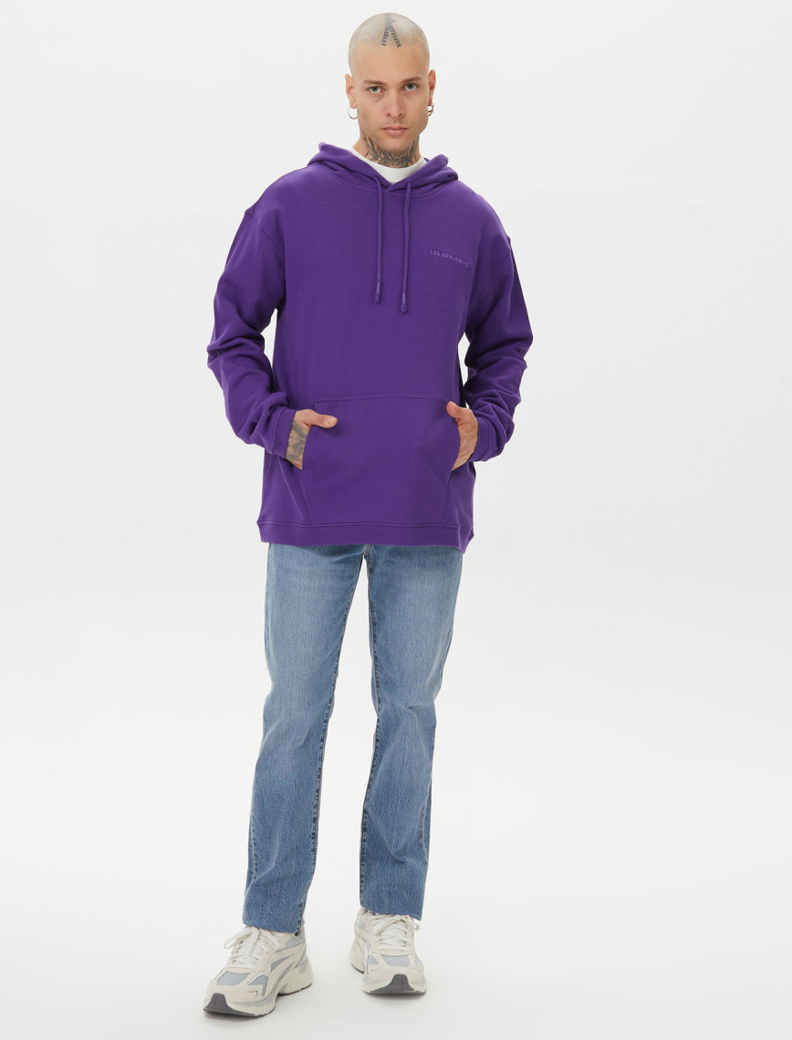 Les Benjamins Essential Erkek Mor Hoodie Les Benjamins Essential Erkek Mor Hoodie