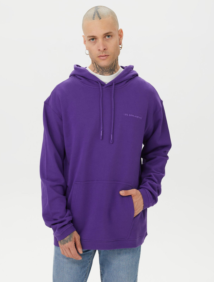 Les Benjamins Essential Erkek Mor Hoodie Les Benjamins Essential Erkek Mor Hoodie