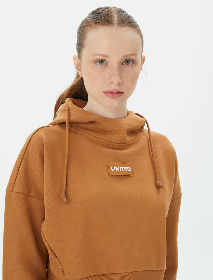 UNITED4 Classic Kadın Kahverengi Hoodie UNITED4 Classic Kadın Kahverengi Hoodie