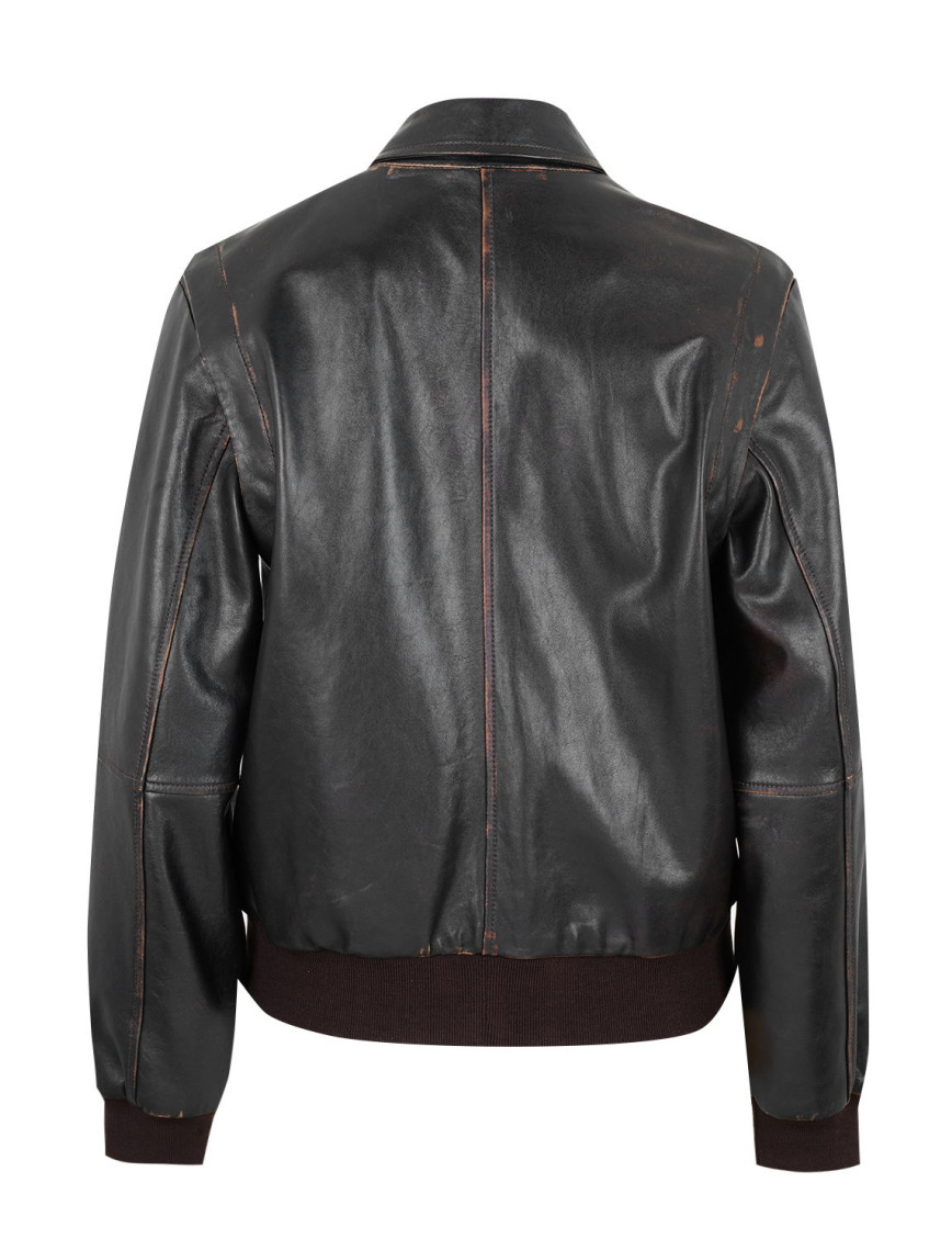 Channery Siyah Kadın Vintage Deri Ceket Channery Siyah Kadın Vintage Deri Ceket