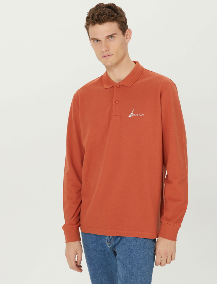 Nautica Erkek Turuncu Classic Fit Uzun Kollu Polo Nautica Erkek Turuncu Classic Fit Uzun Kollu Polo