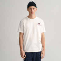 GANT Erkek Beyaz Regular Fit Bisiklet Yaka Logolu T-shirt GANT Erkek Beyaz Regular Fit Bisiklet Yaka Logolu T-shirt