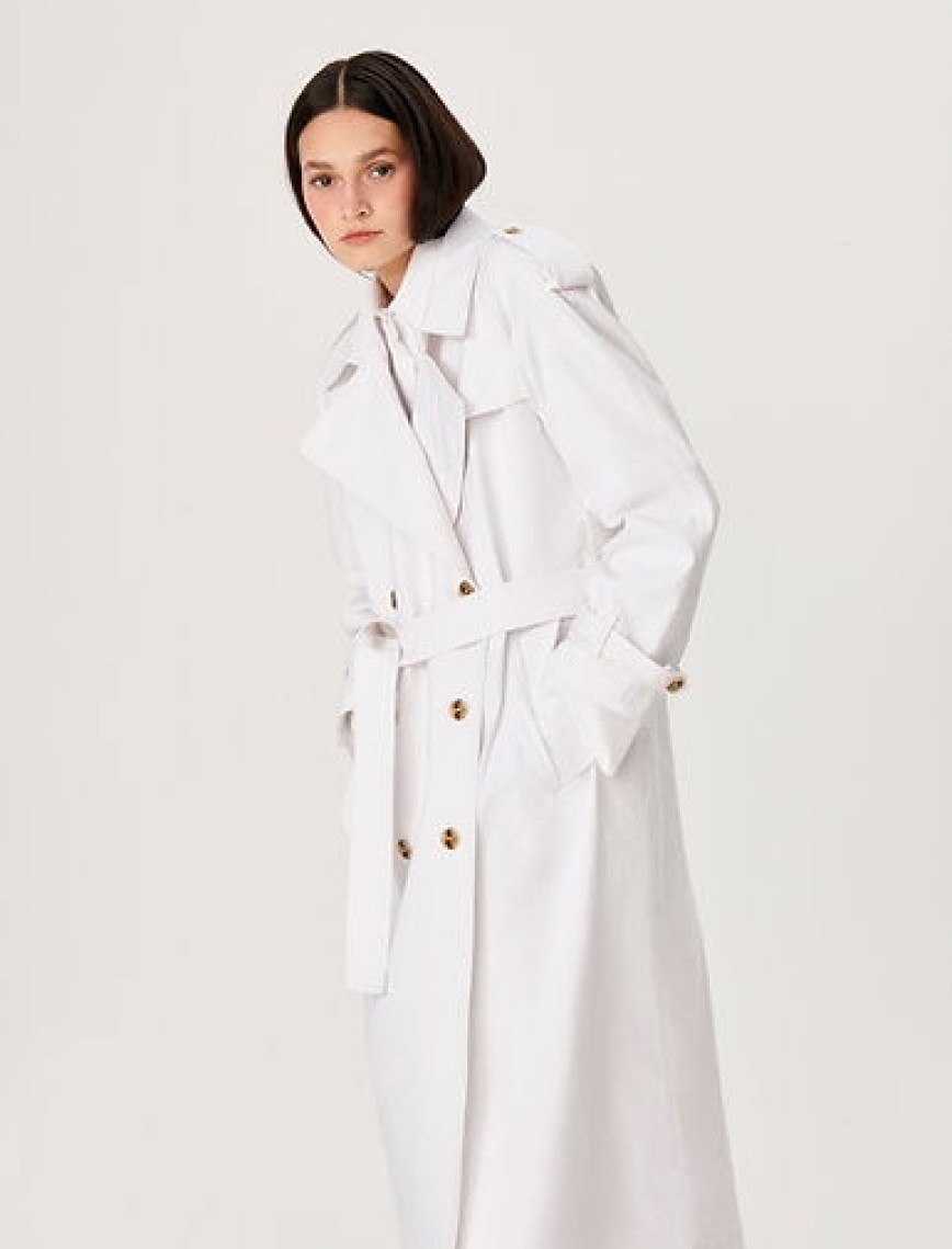 Wabi Sabi Kadın Beyaz Vento Trençkot Wabi Sabi Kadın Beyaz Vento Trençkot