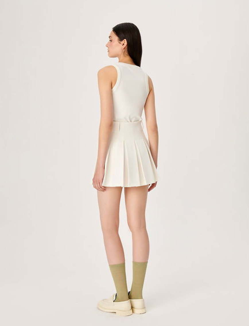 Wabi Sabi Kadın Ekru Sail Pilikaşeli Etek Wabi Sabi Kadın Ekru Sail Pilikaşeli Etek