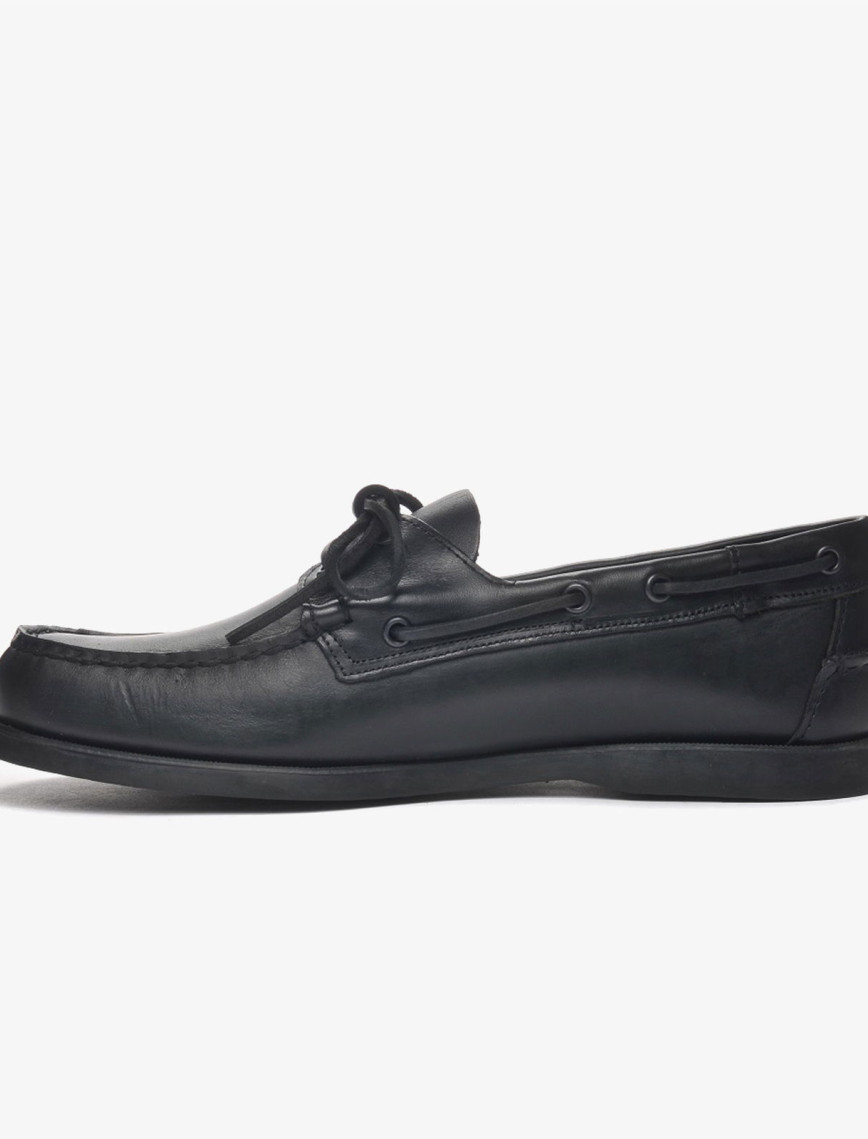 Sebago Docksides Portland Waxed Erkek Siyah Ayakkabı Sebago Docksides Portland Waxed Erkek Siyah Ayakkabı