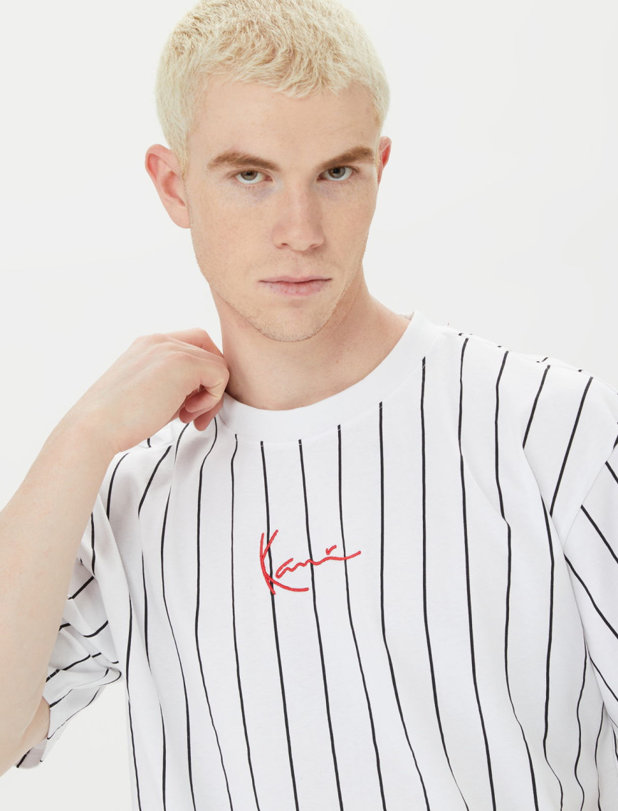 Karl Kani Small PinStripe Erkek Beyaz T-Shirt Karl Kani Small PinStripe Erkek Beyaz T-Shirt