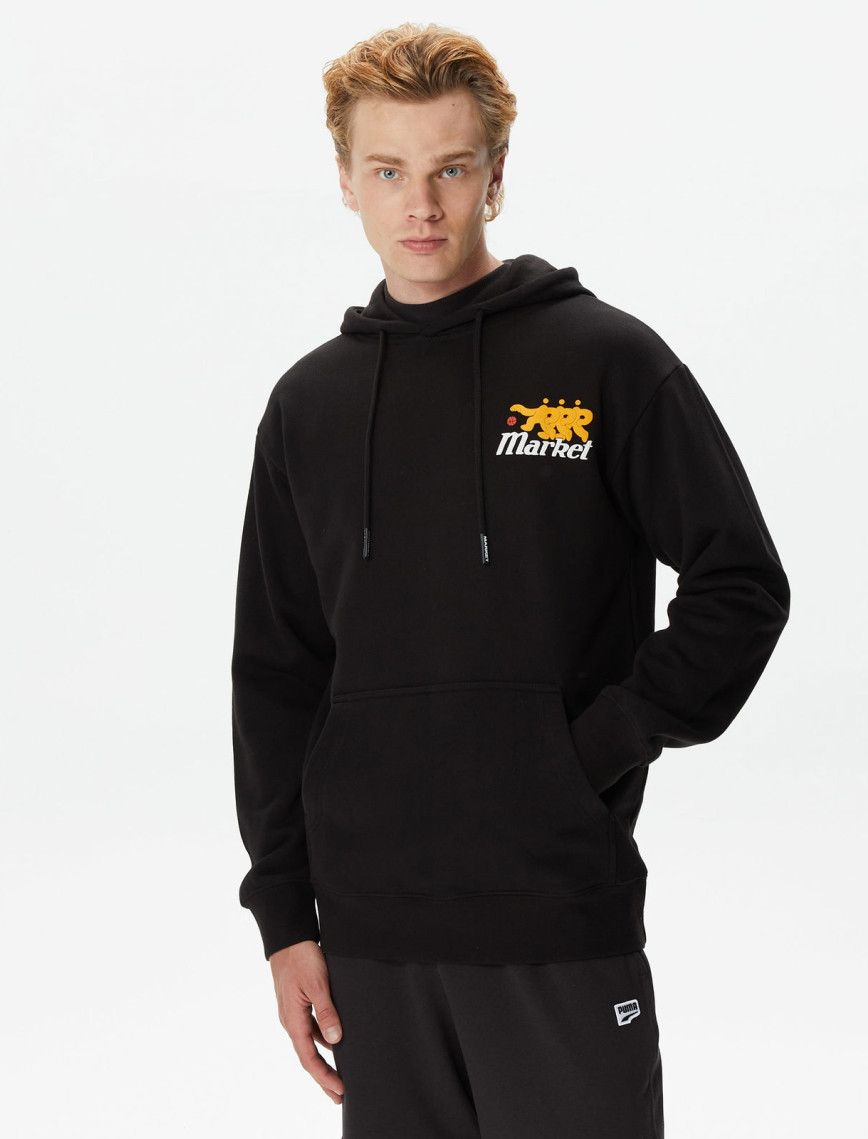 Market Morning Pick Up Mesh Erkek Siyah Hoodie Market Morning Pick Up Mesh Erkek Siyah Hoodie