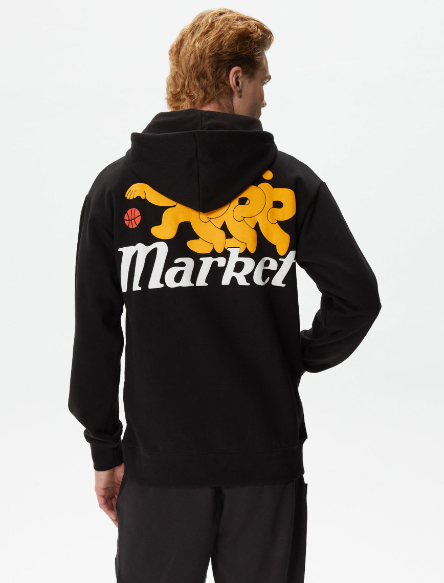 Market Morning Pick Up Mesh Erkek Siyah Hoodie Market Morning Pick Up Mesh Erkek Siyah Hoodie