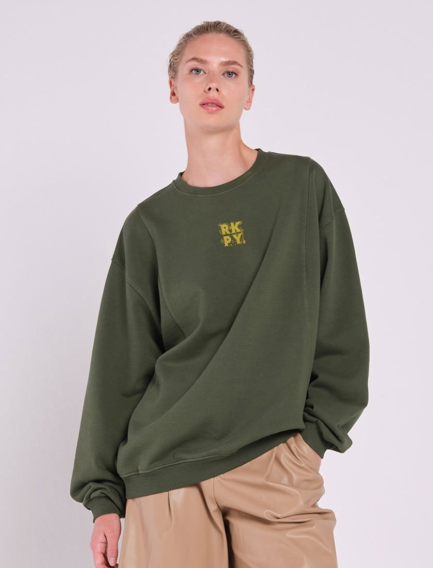 Rockupy Unisex Callista Haki Sweatshirt Rockupy Unisex Callista Haki Sweatshirt